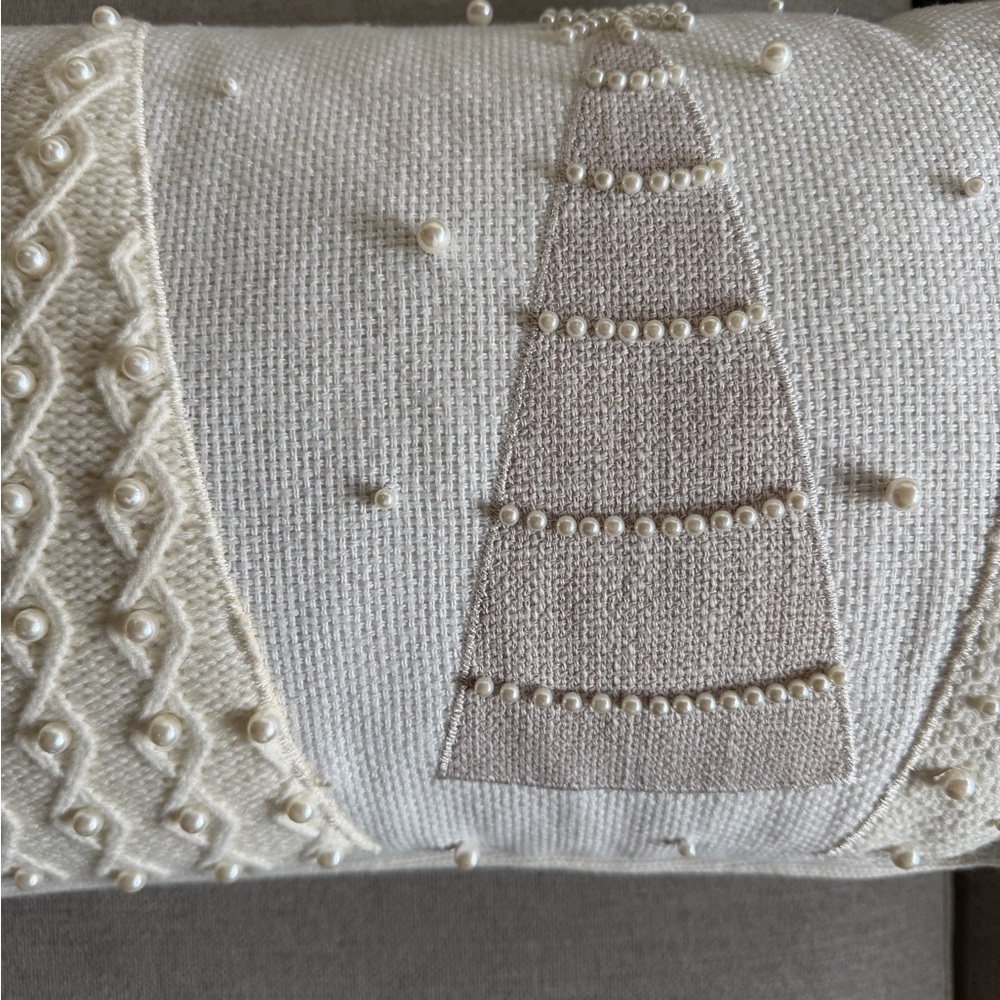 cupcakes & cashmere Cream and Tan Holiday Pillow - Picture 3 of 9